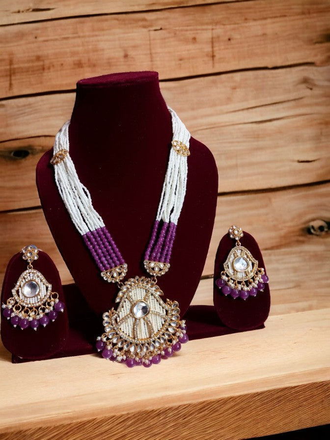 Purple Kundan Rani Haar