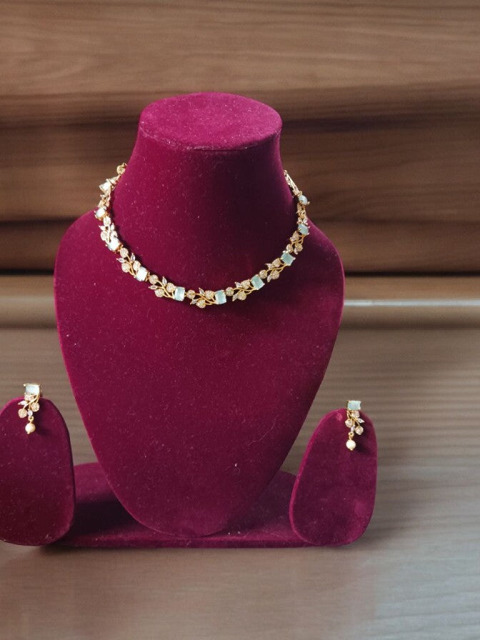 Mint Golden AD Necklace