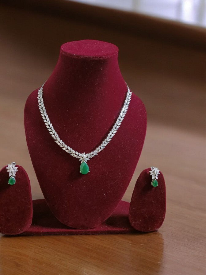 Idhika Emerald Green AD necklace