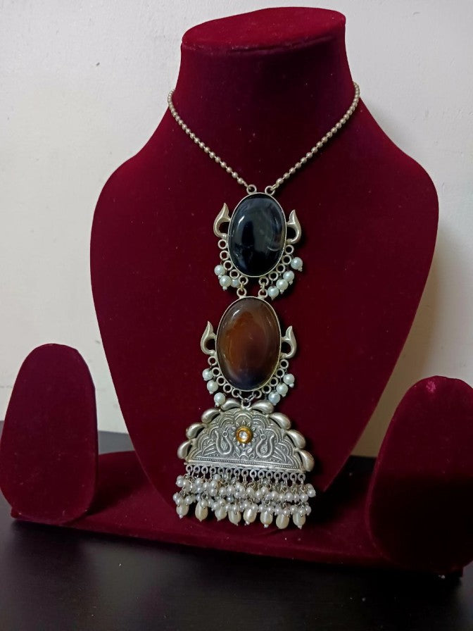 Monalisa Silver Brass Necklace