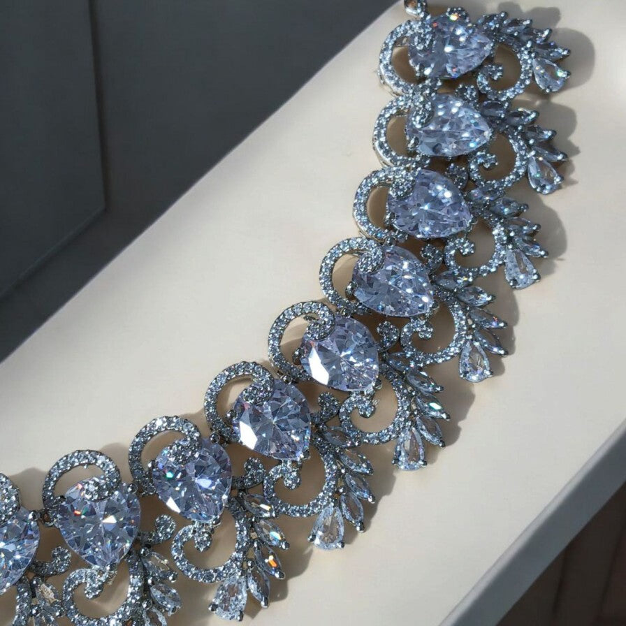 Diamond Lookalike Statement necklace