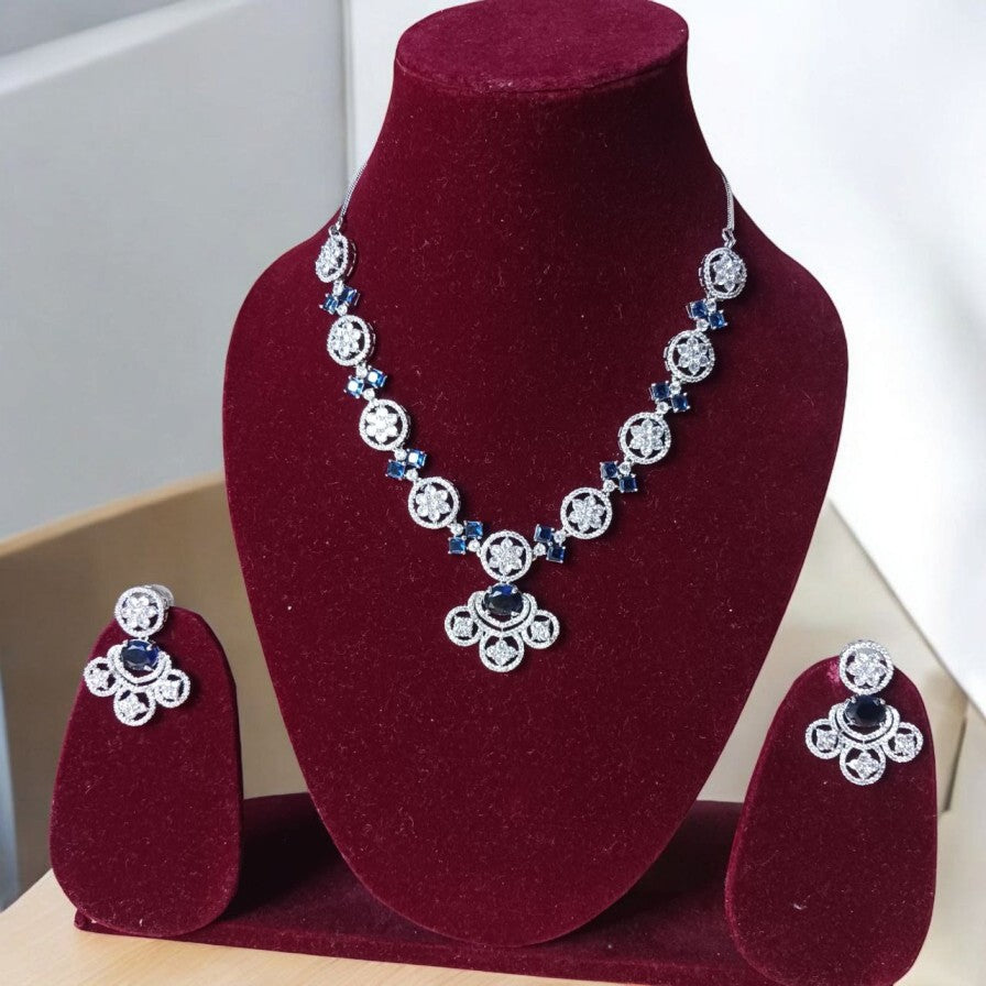 Blue Sapphire AD Necklace