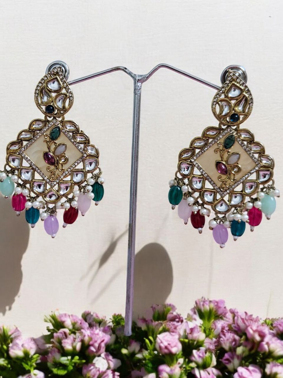 Meena Multicolor Earrings (Mother of Pearls)