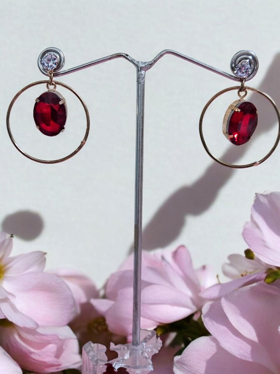 Mukta Red Earrings