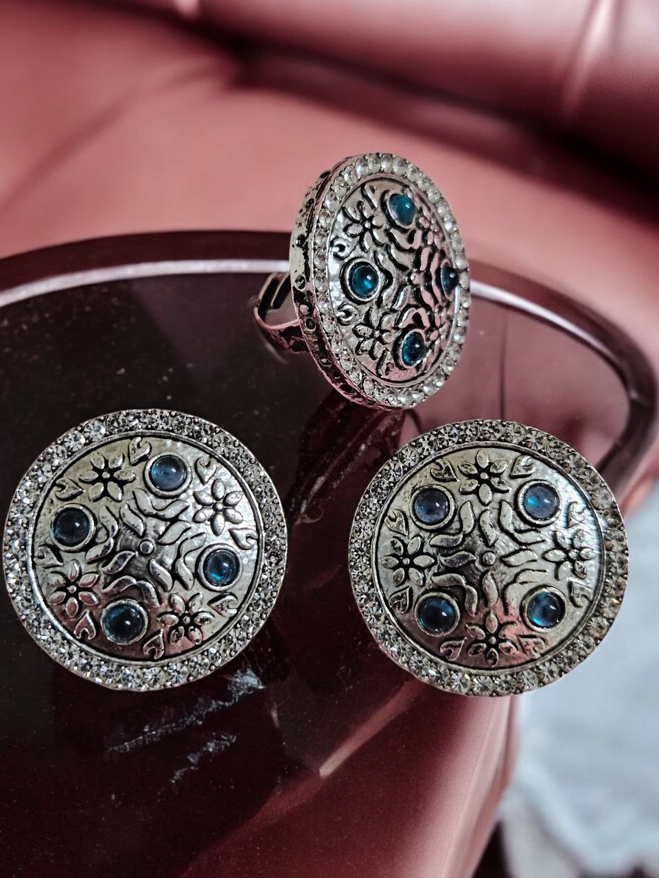 Rakhi Silver Replica Earrings