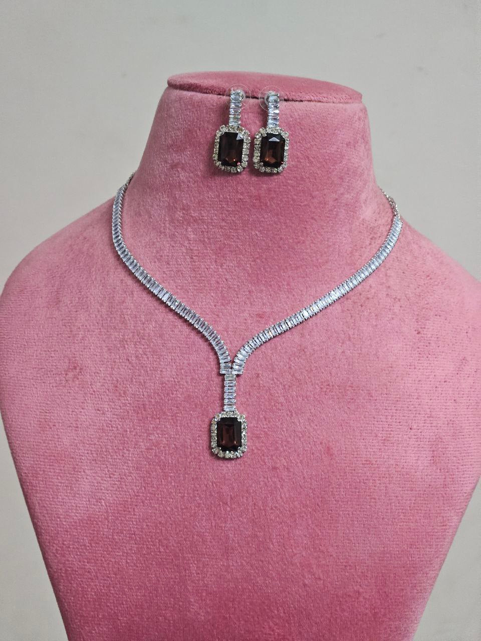 Champagne V-Shape AD Pendant Necklace