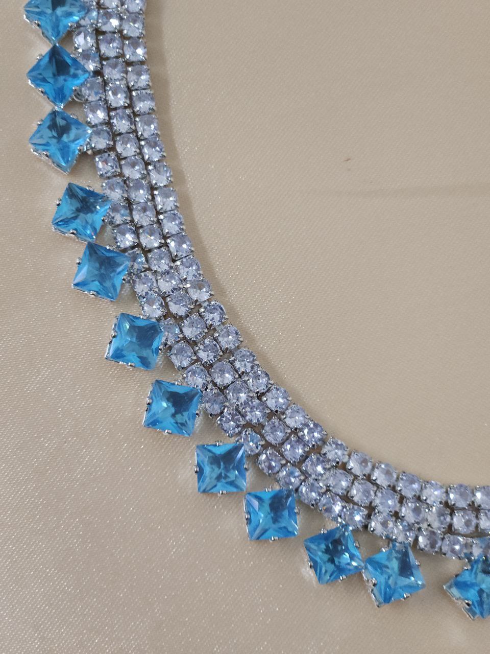 Diamond-Shape Red AD Necklace