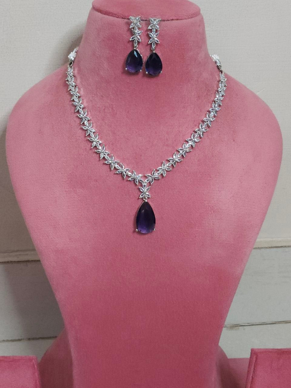 Purple Drops AD Statement Necklace