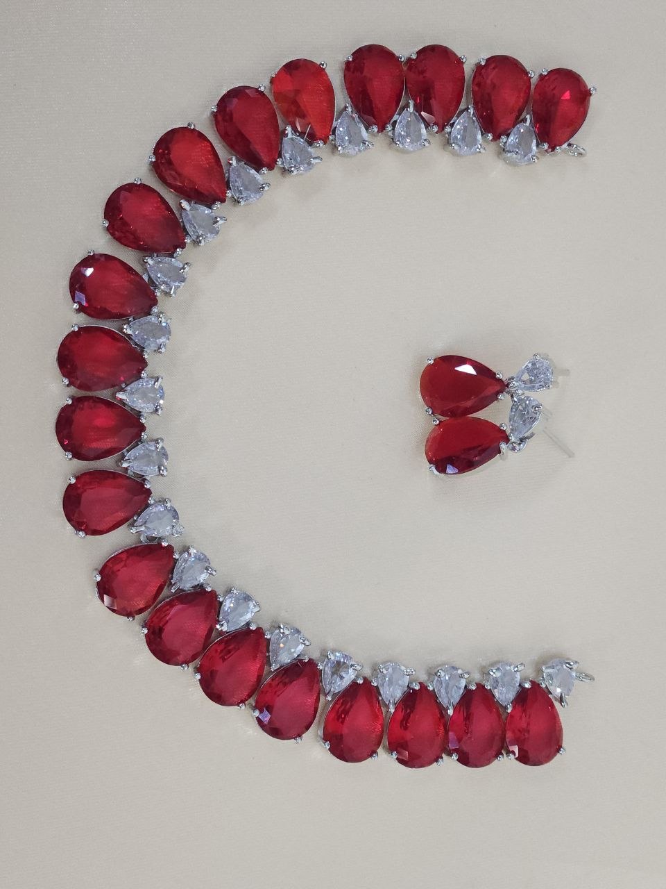 Red Drops Statement AD Necklace