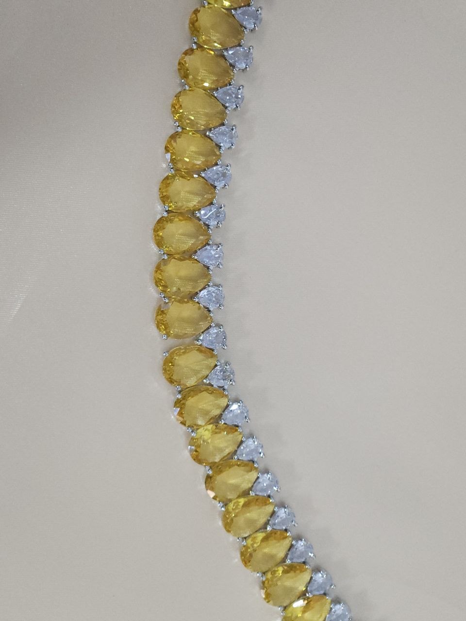 Yellow Drops Statement AD Necklace