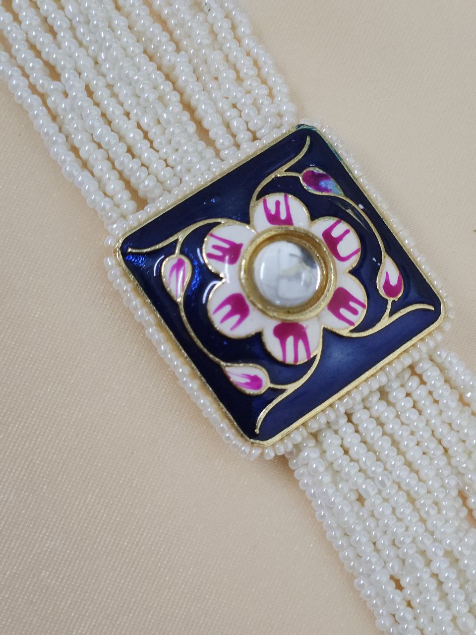 Bajri Moti Purple Choker Necklace