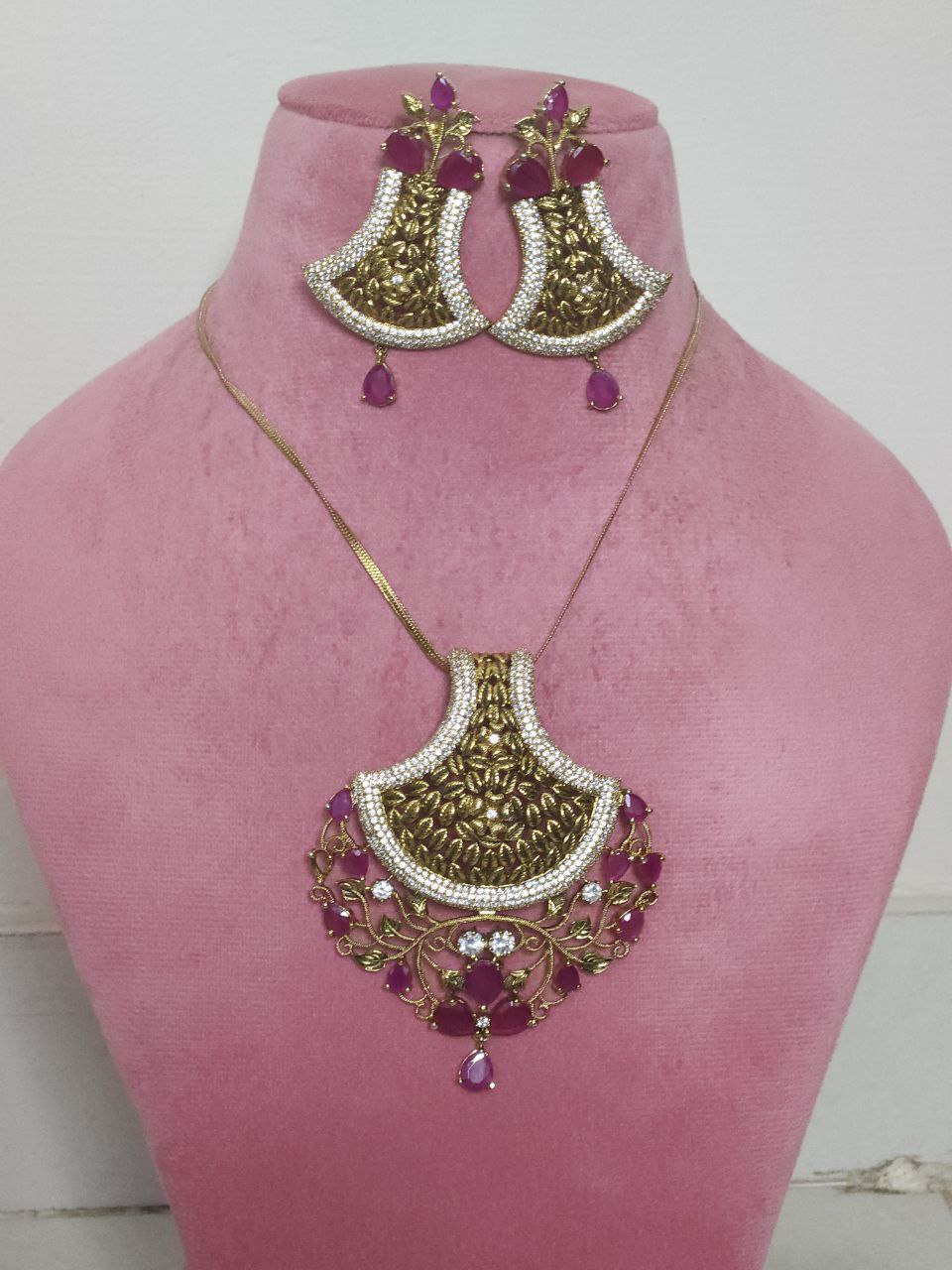 Premium Ruby AD Pendant Necklace