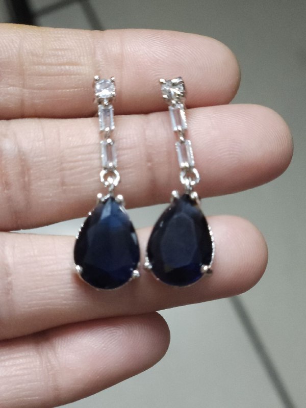 Navy Blue Drop AD Necklace