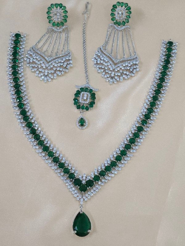 Green Celebrity V-Shape AD Necklace