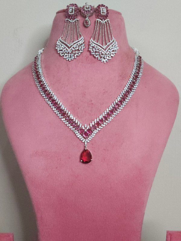 Red Celebrity V-Shape AD Necklace