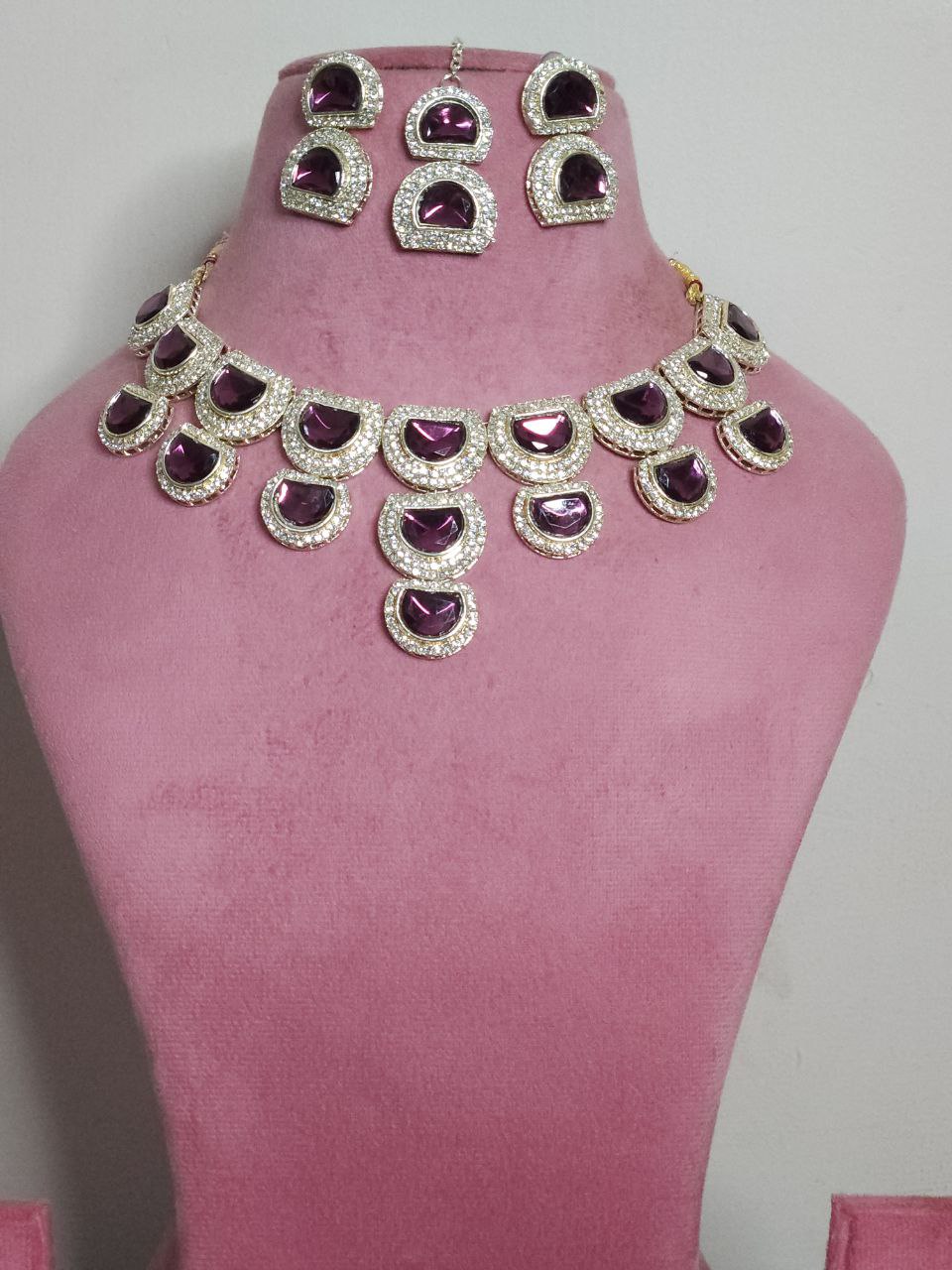 Magenta Big Moon AD Necklace