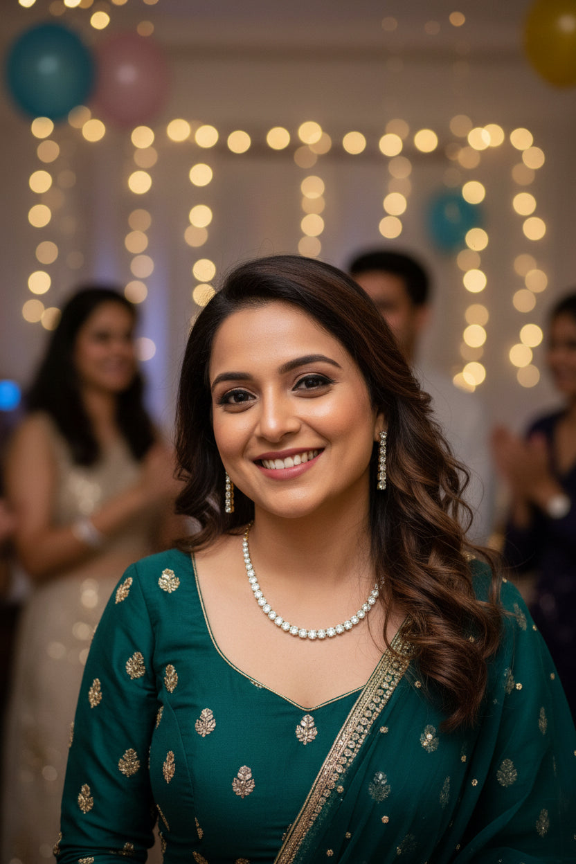 Premium Solitaire Gold AD Necklace