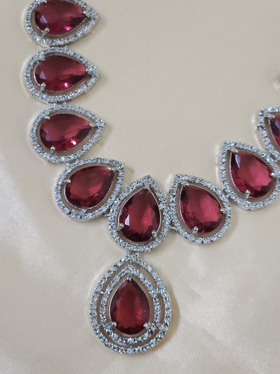 Statement Red Drops AD Necklace