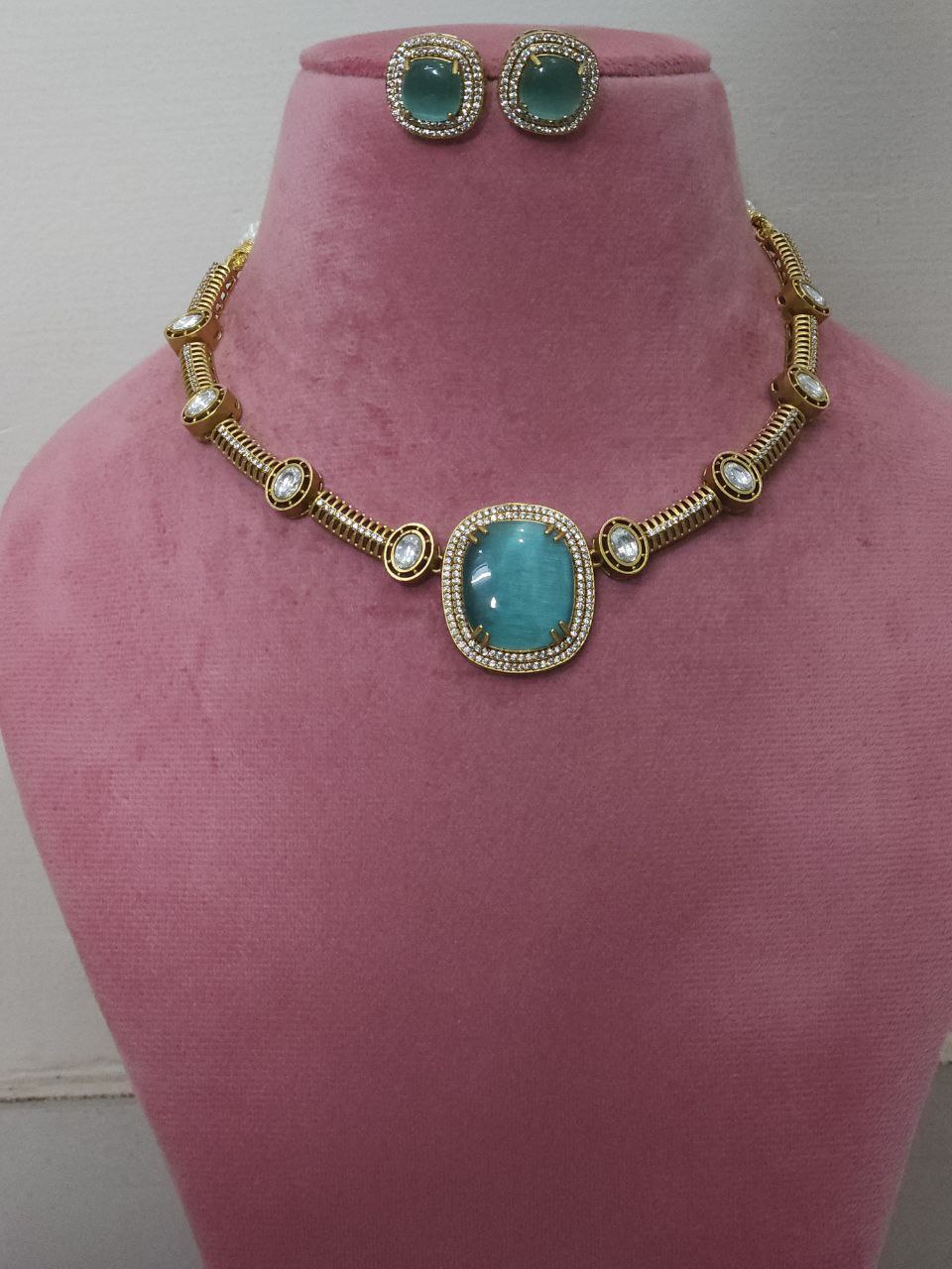 Statement Rama Green AD Necklace