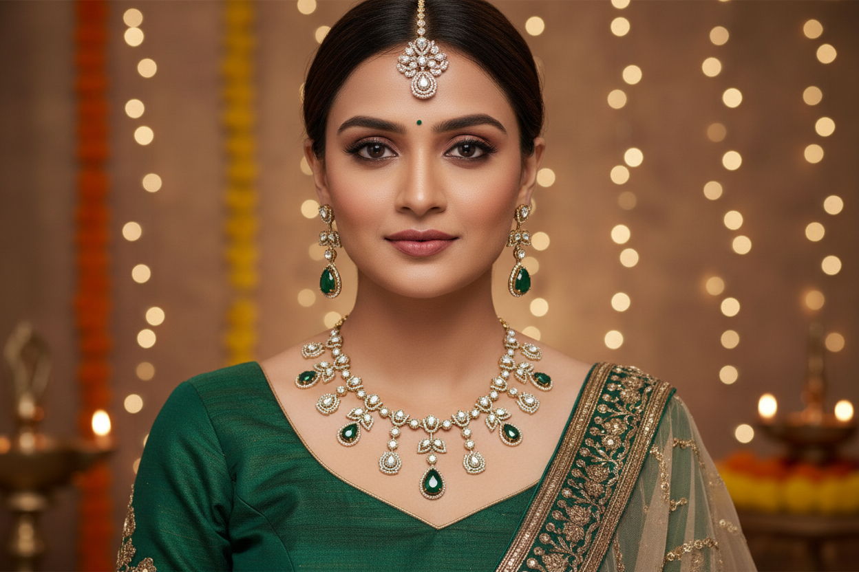 Semi-Bridal Moissanite AD Necklace