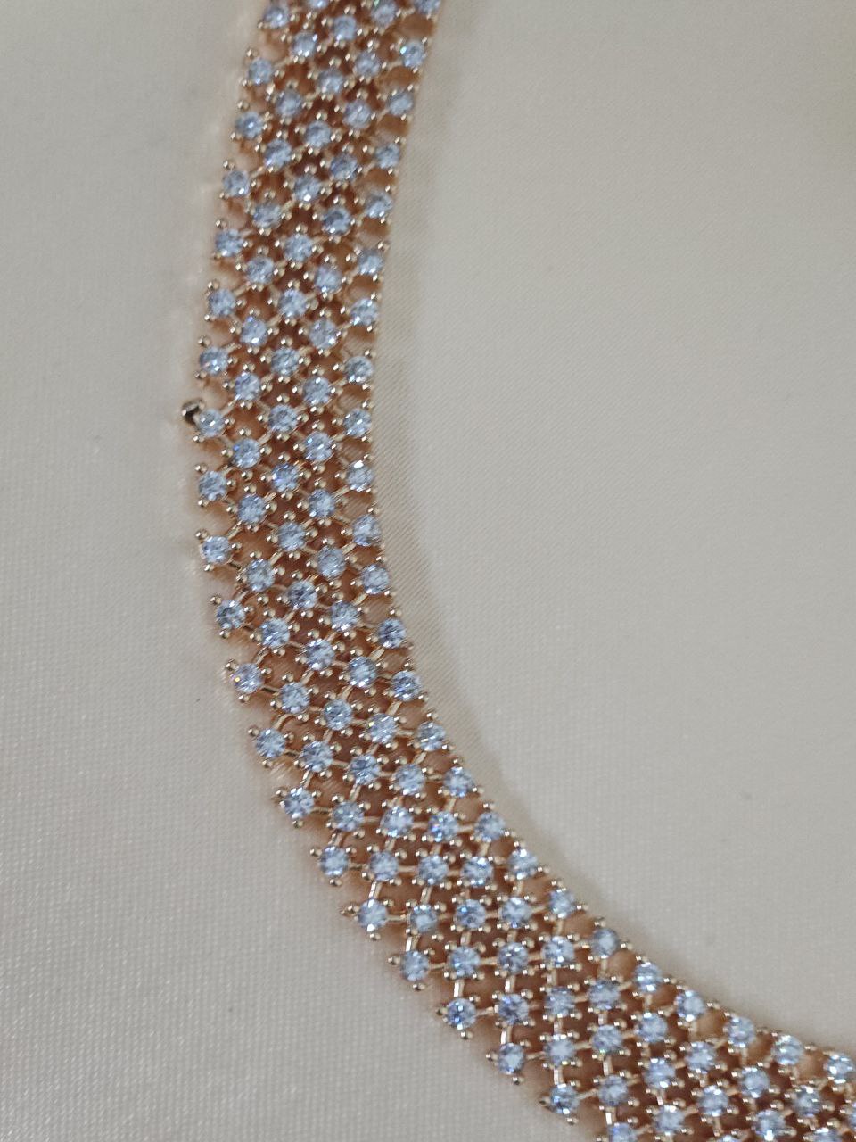 Premium Tanishq Rose Gold Snake AD Necklace