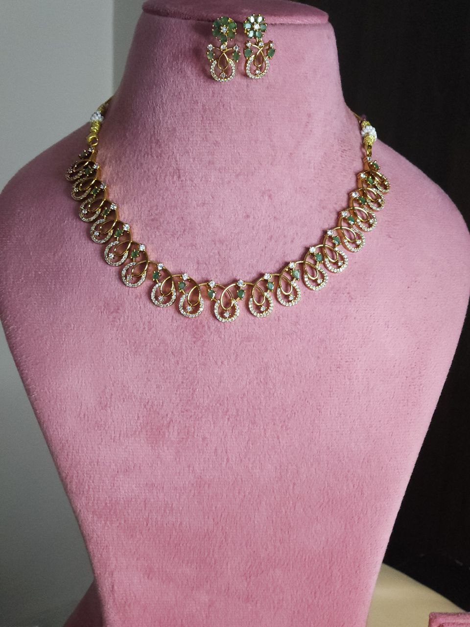 Premium Natural Green AD Necklace