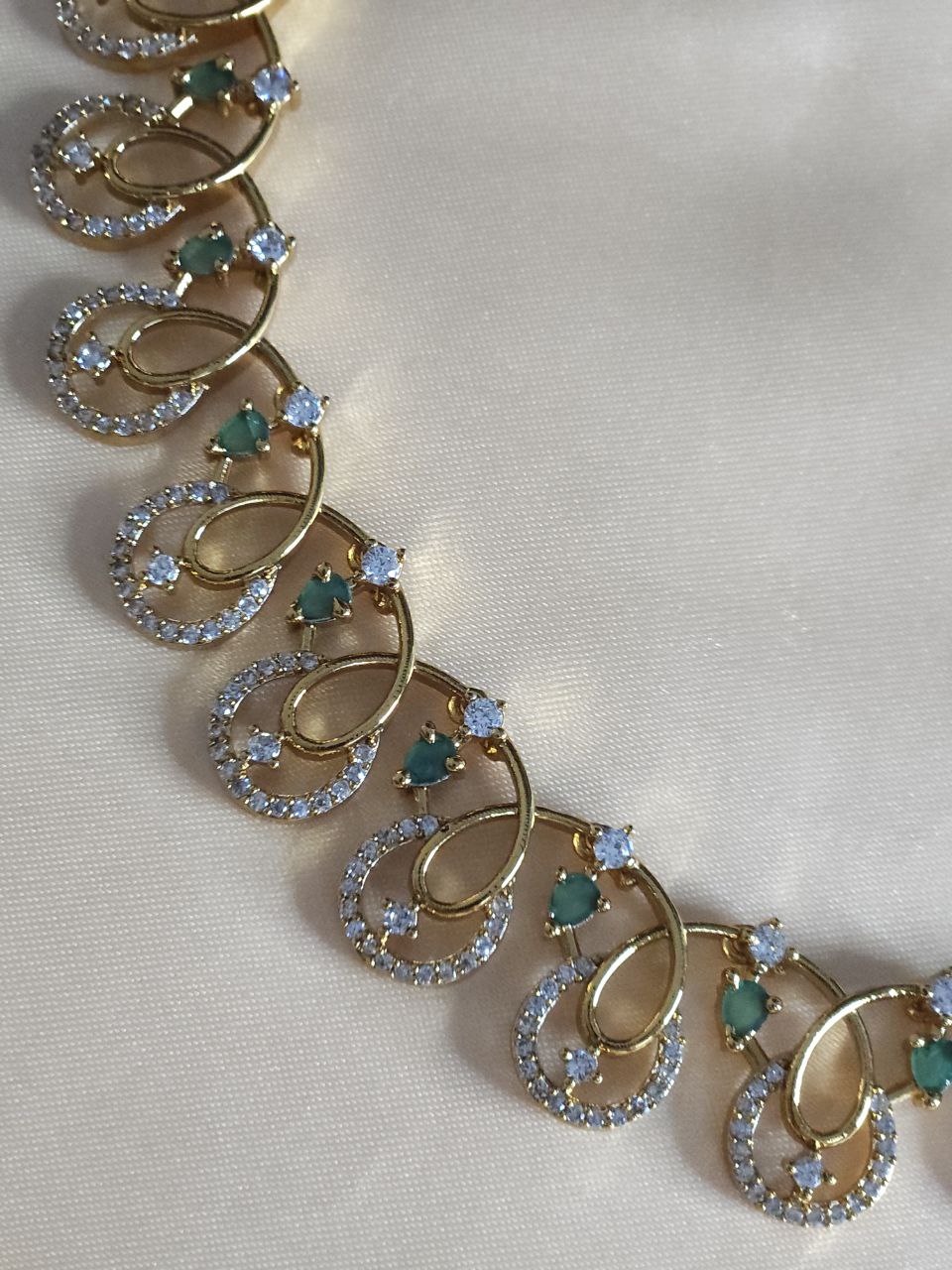 Premium Natural Green AD Necklace