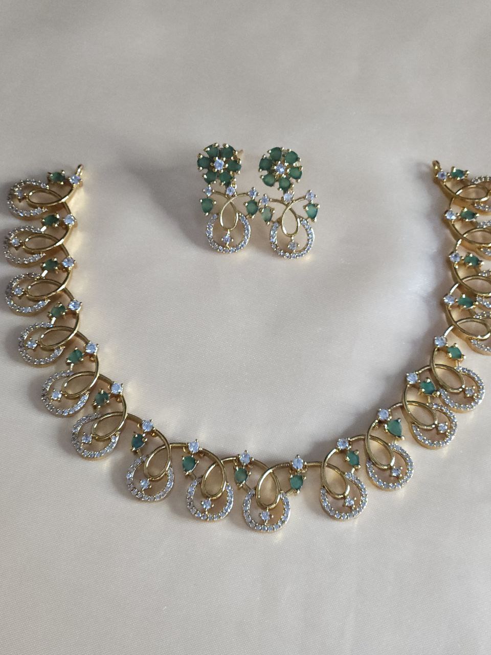 Premium Natural Green AD Necklace