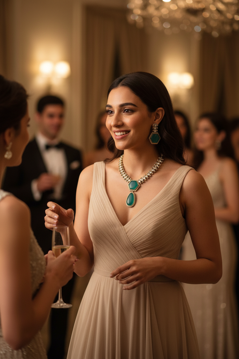 Premium Moissanite-Look AD Necklace
