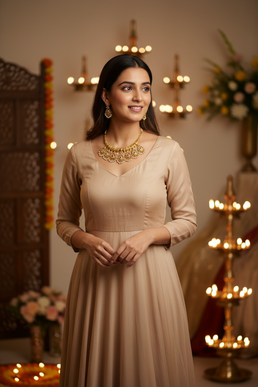 Radha Gold Kanthi Hasli necklace