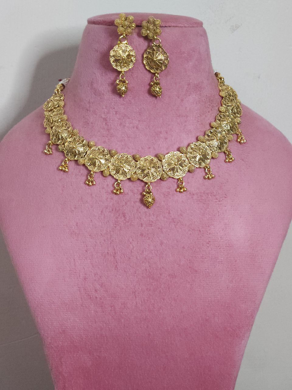 Jali Work Gold Ghungru Necklace