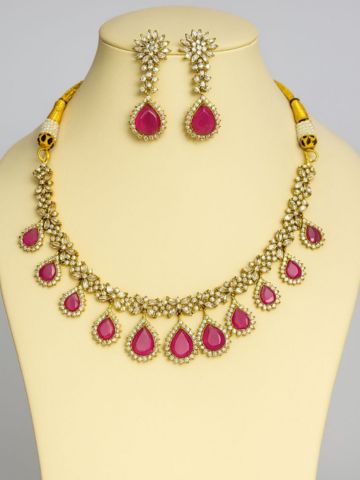 Semi-Precious Drops AD Necklace