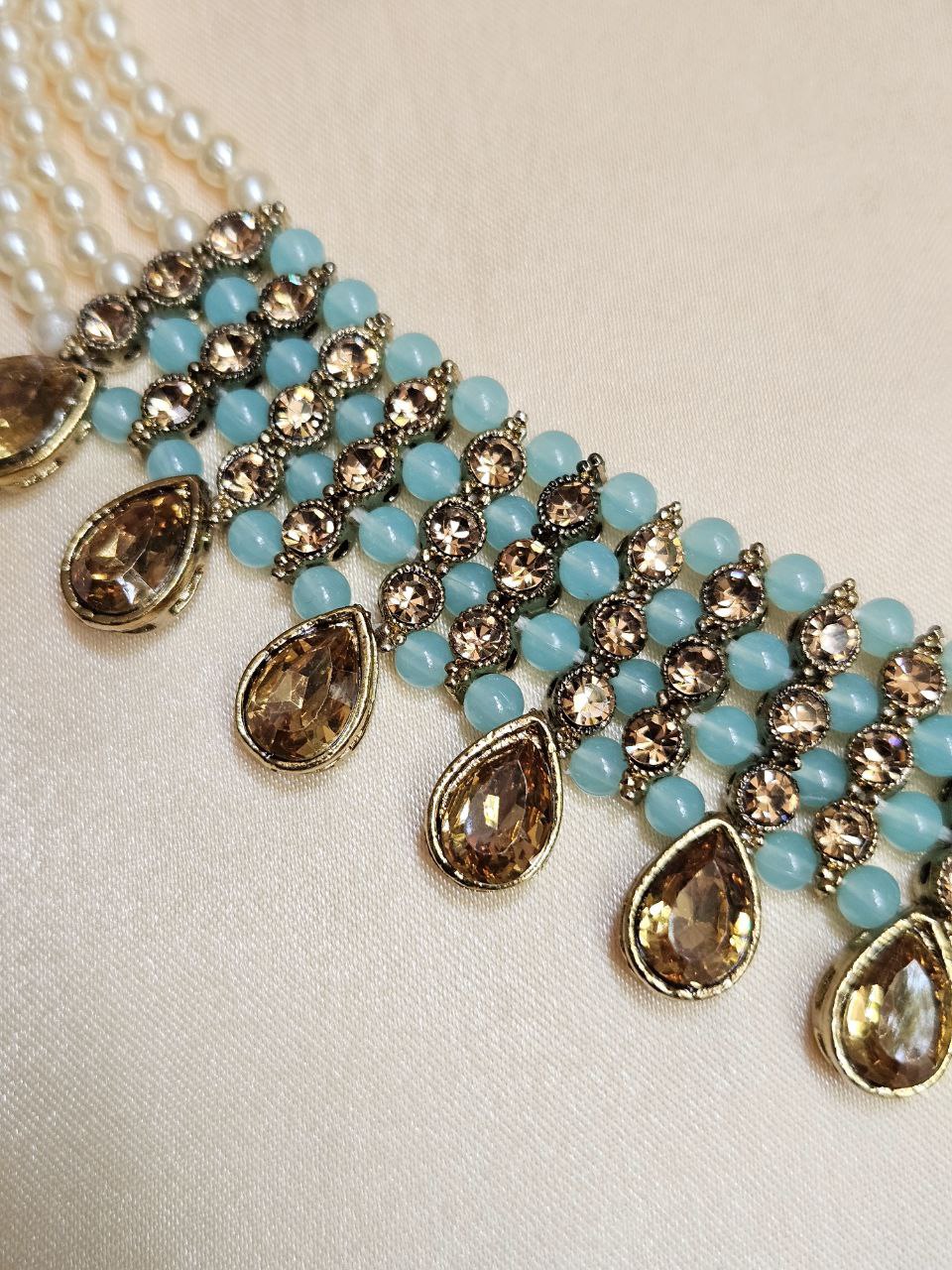 Sky Blue AD Necklace