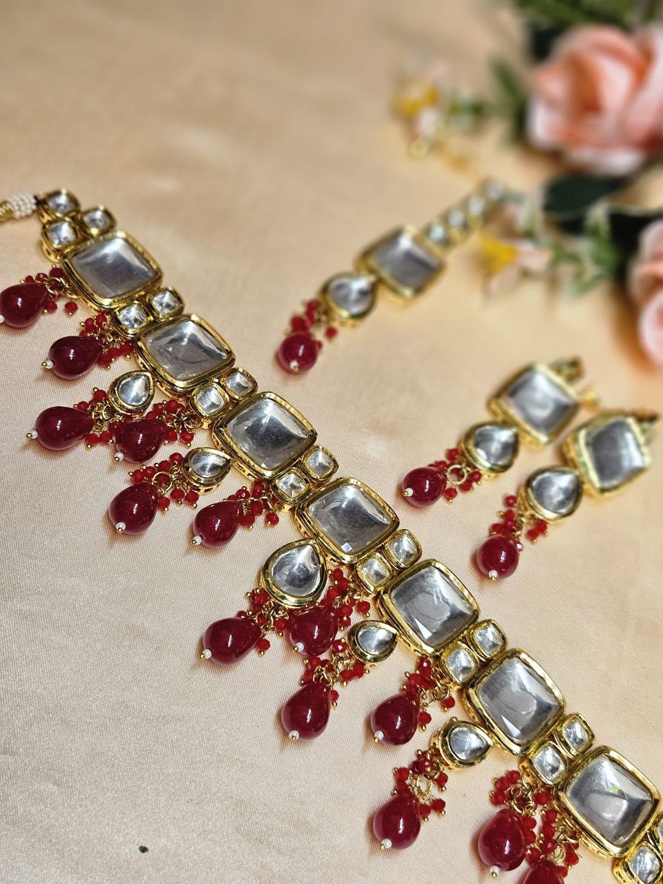 Red Kundan Bridal Choker