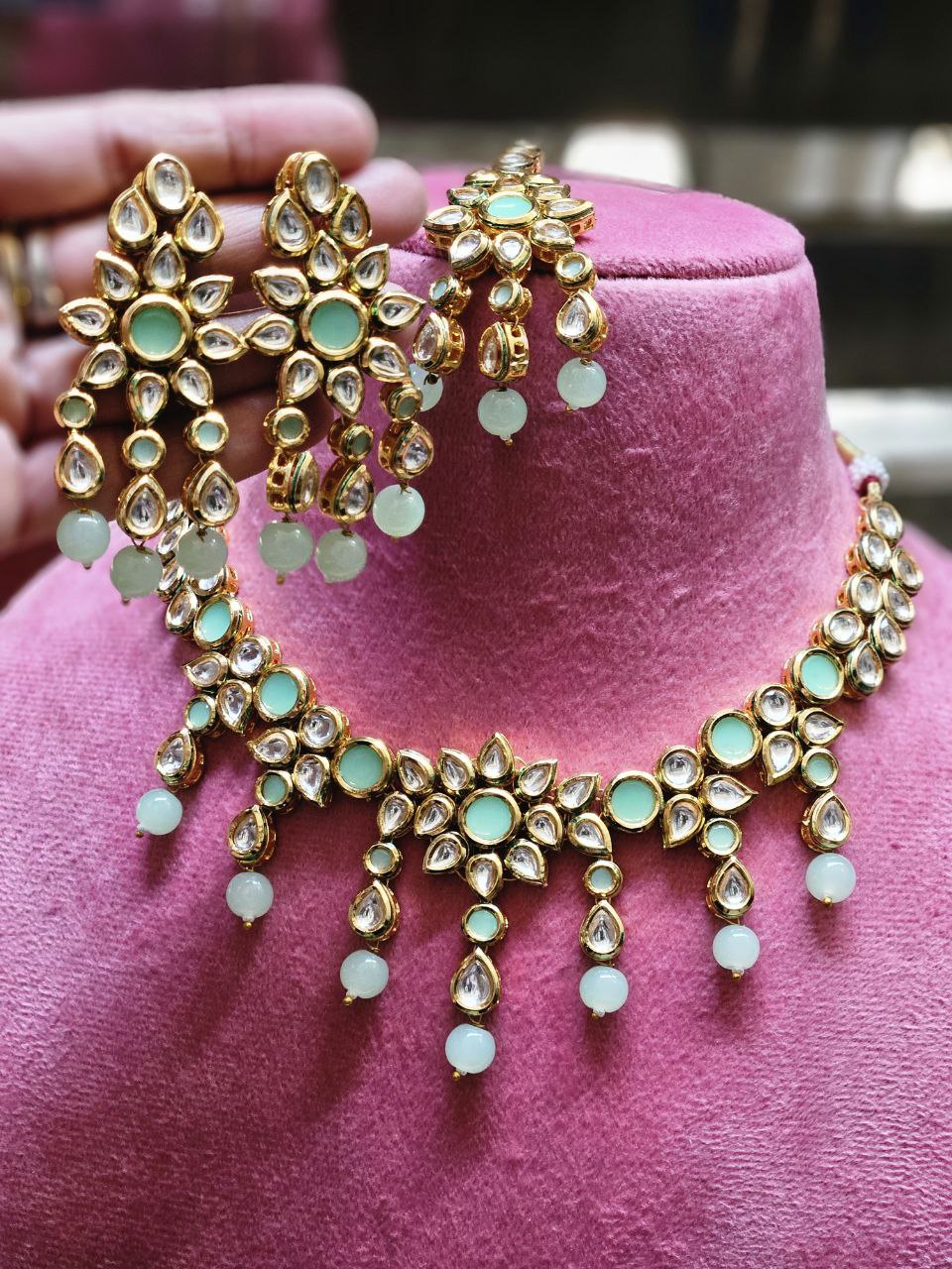Hanging Kundan Bridal Set