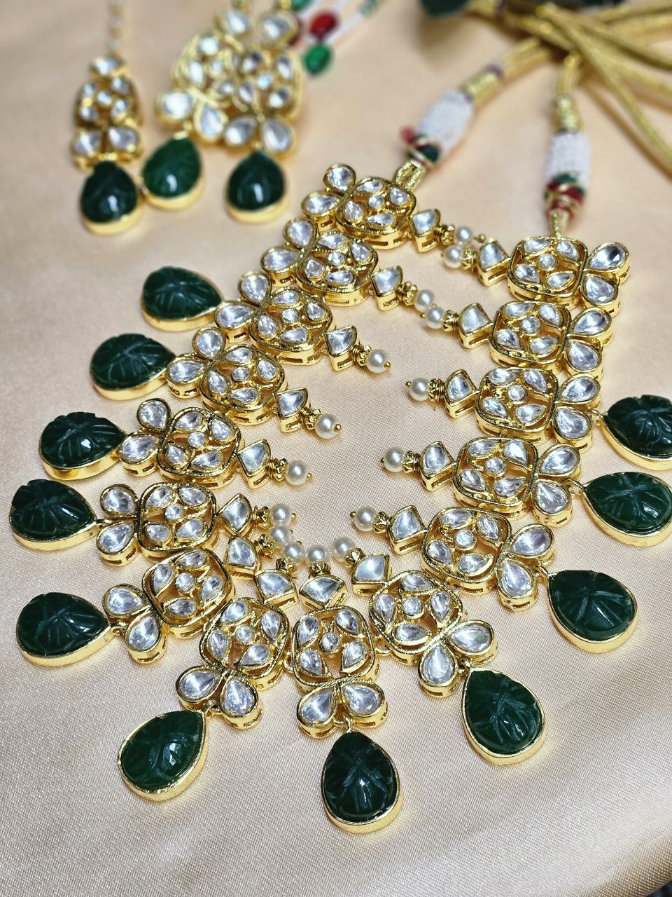 Natural Green Moissanite Bridal Set