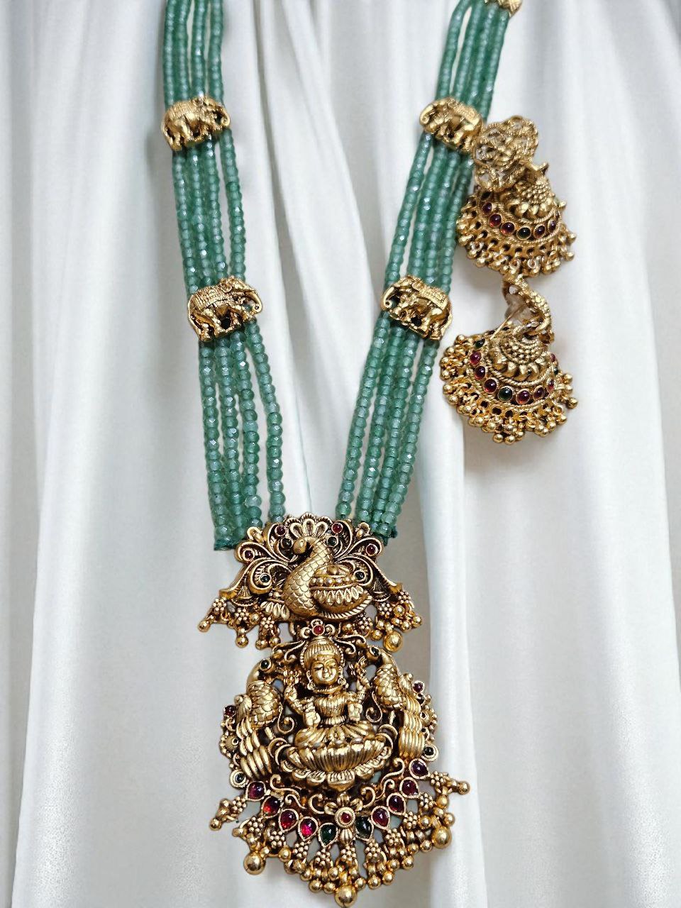 Long Laxmi Bridal Temple Necklace