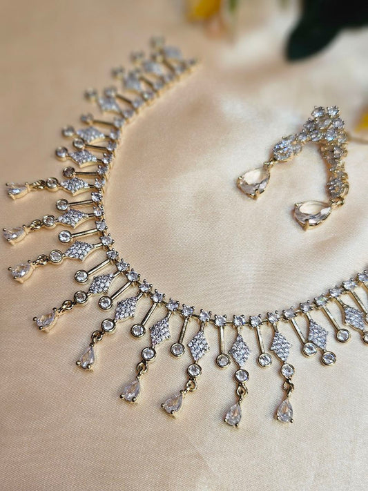 Gold Droplets AD Necklace