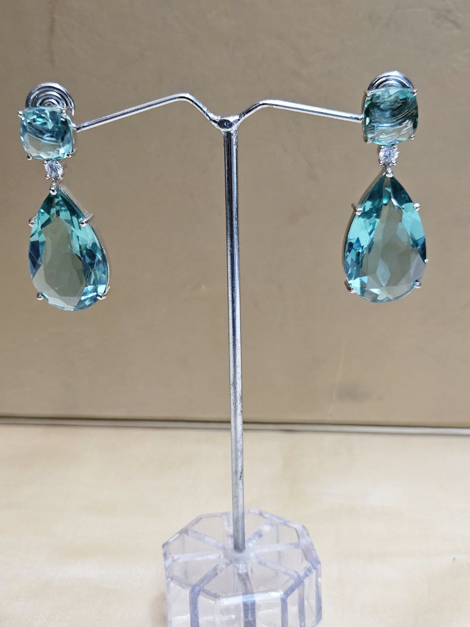 Glass Green Doublet Earrings
