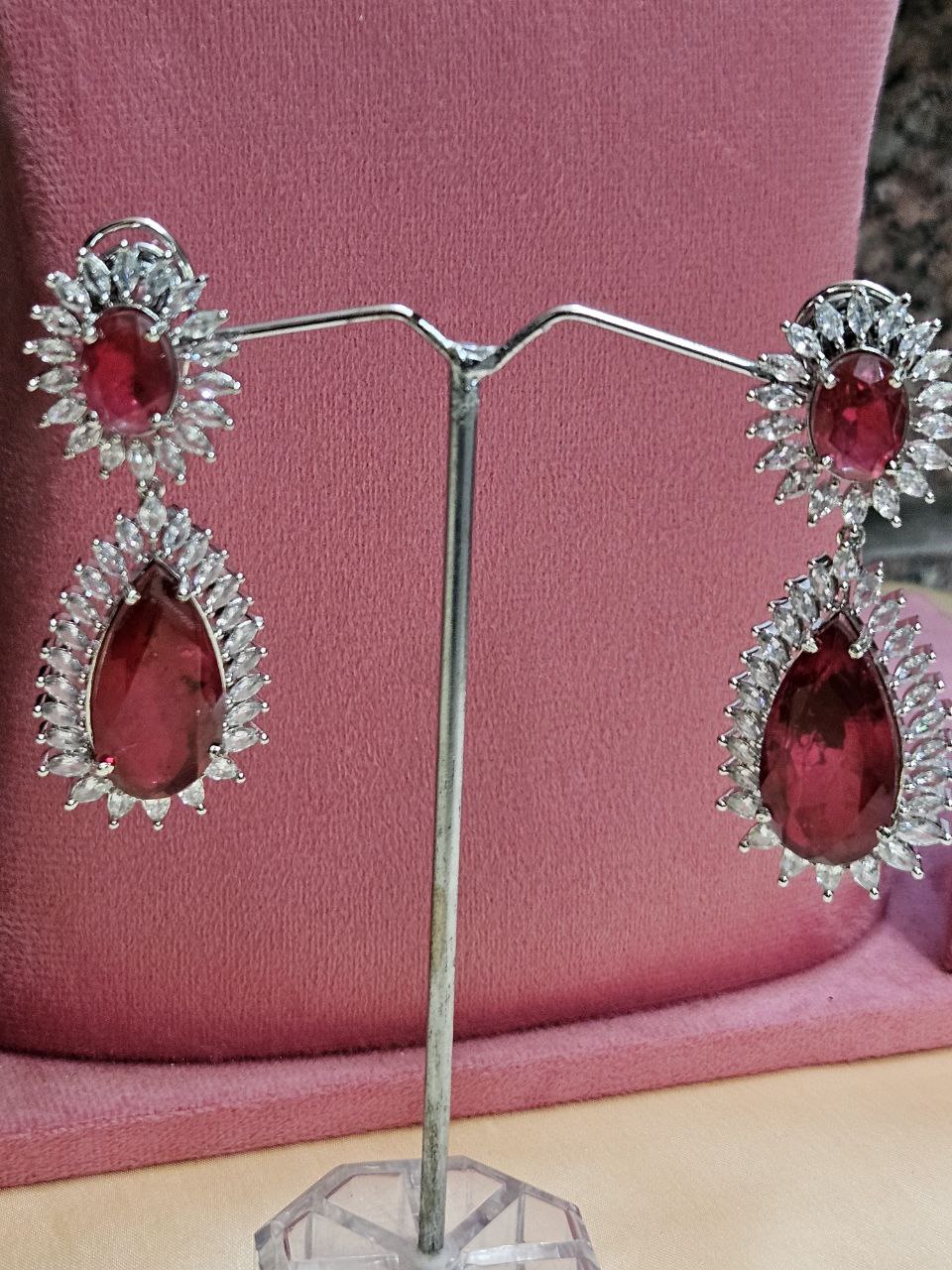 Red Doublet Statement Earrings