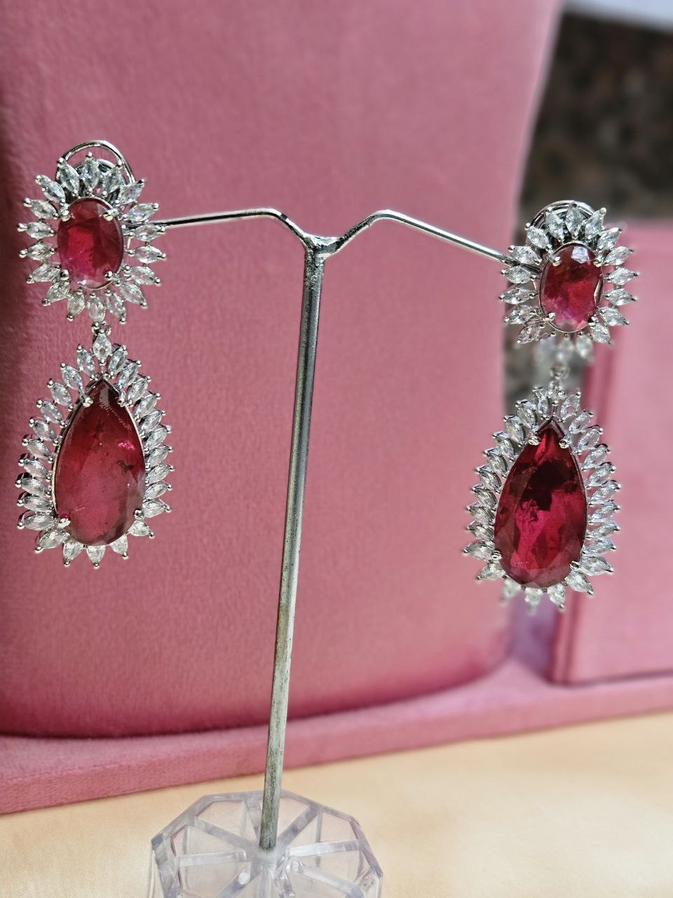 Red Doublet Statement Earrings