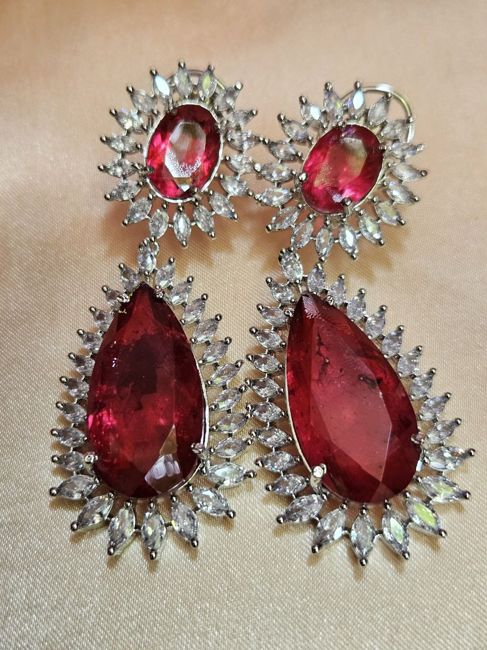 Red Doublet Statement Earrings