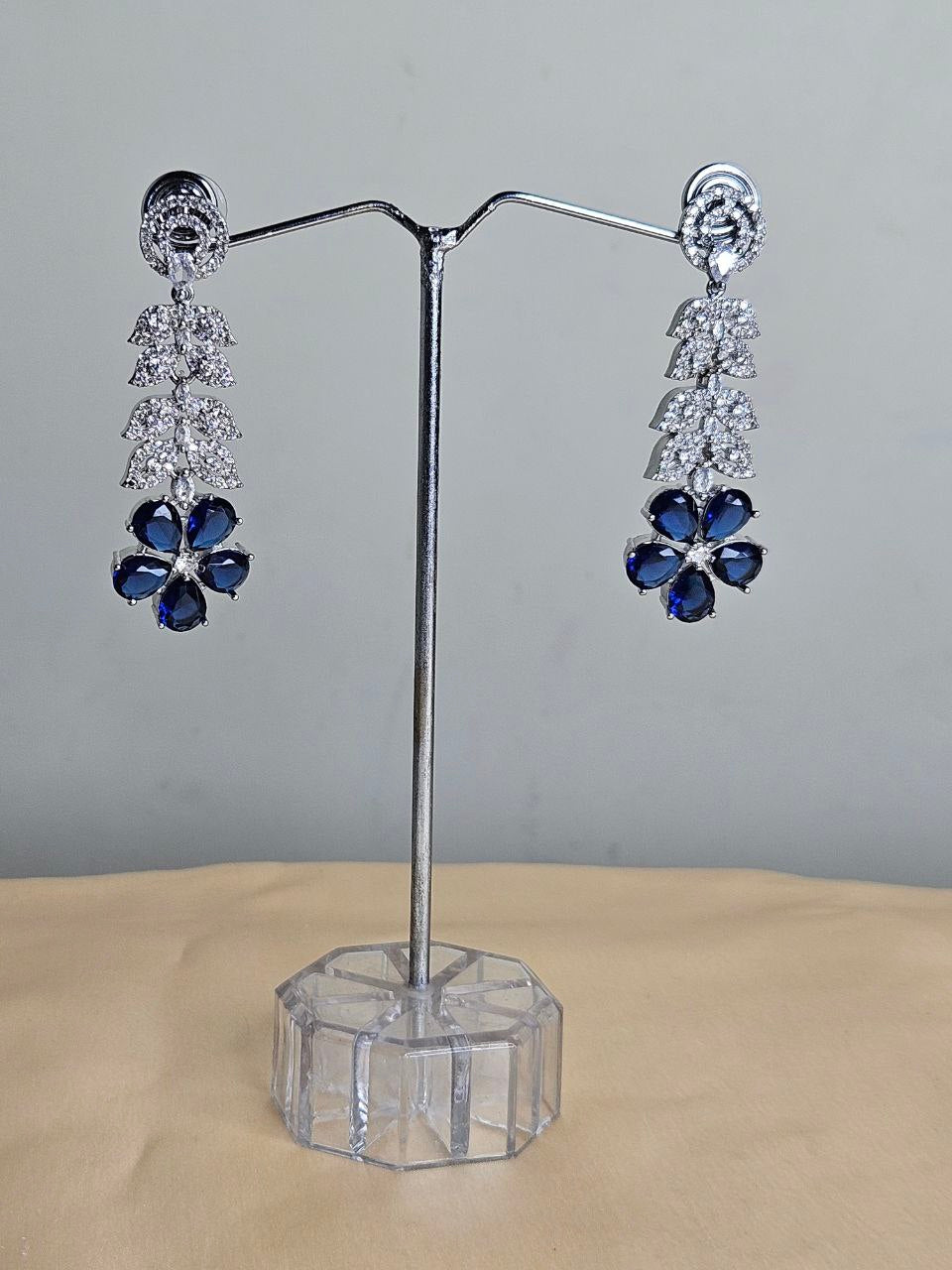 Inc Blue Leaf Statement Earrings