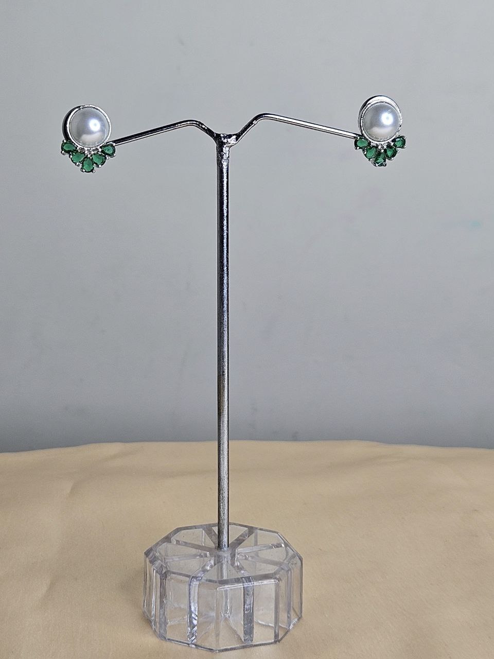 Green AD Pearl Earrings