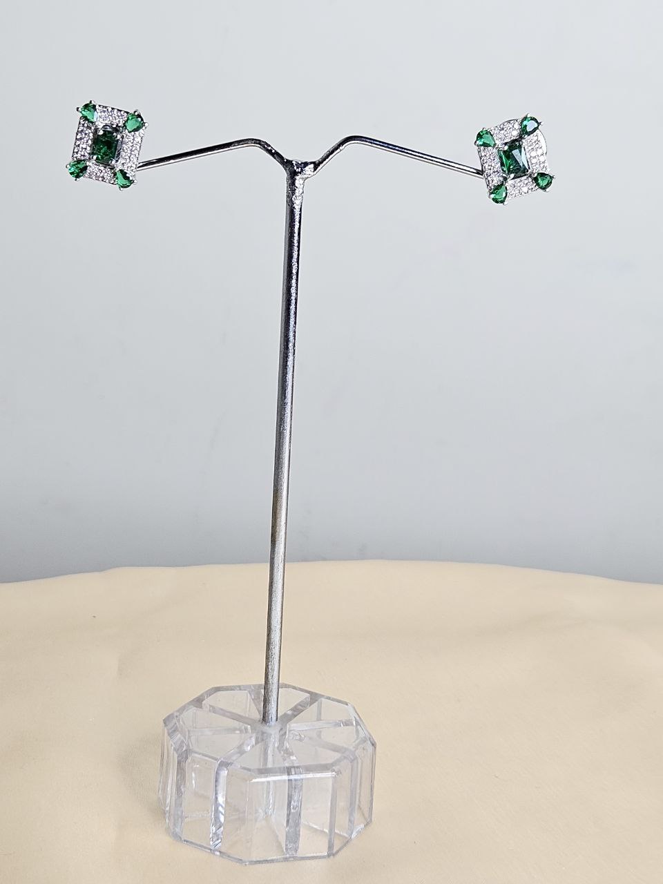 Green AD Stud Earrings