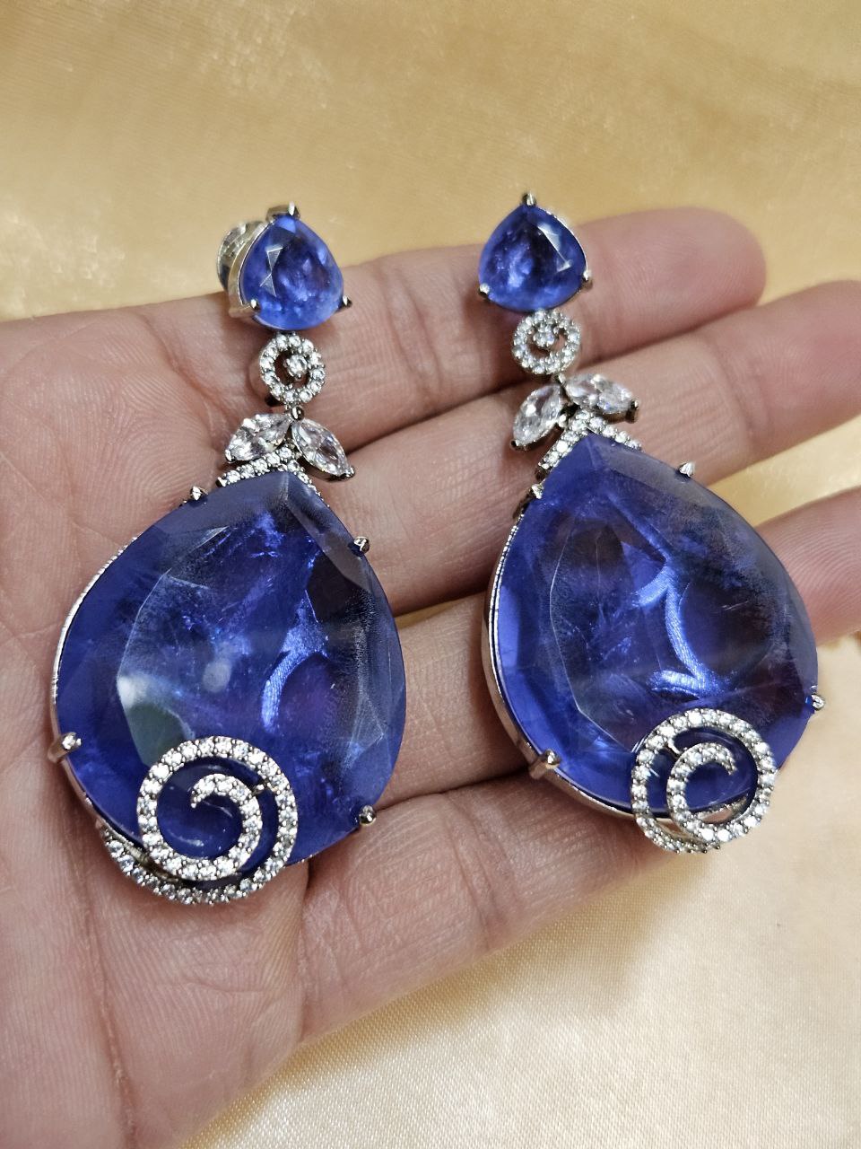Premium Statement Overlay AD Earrings