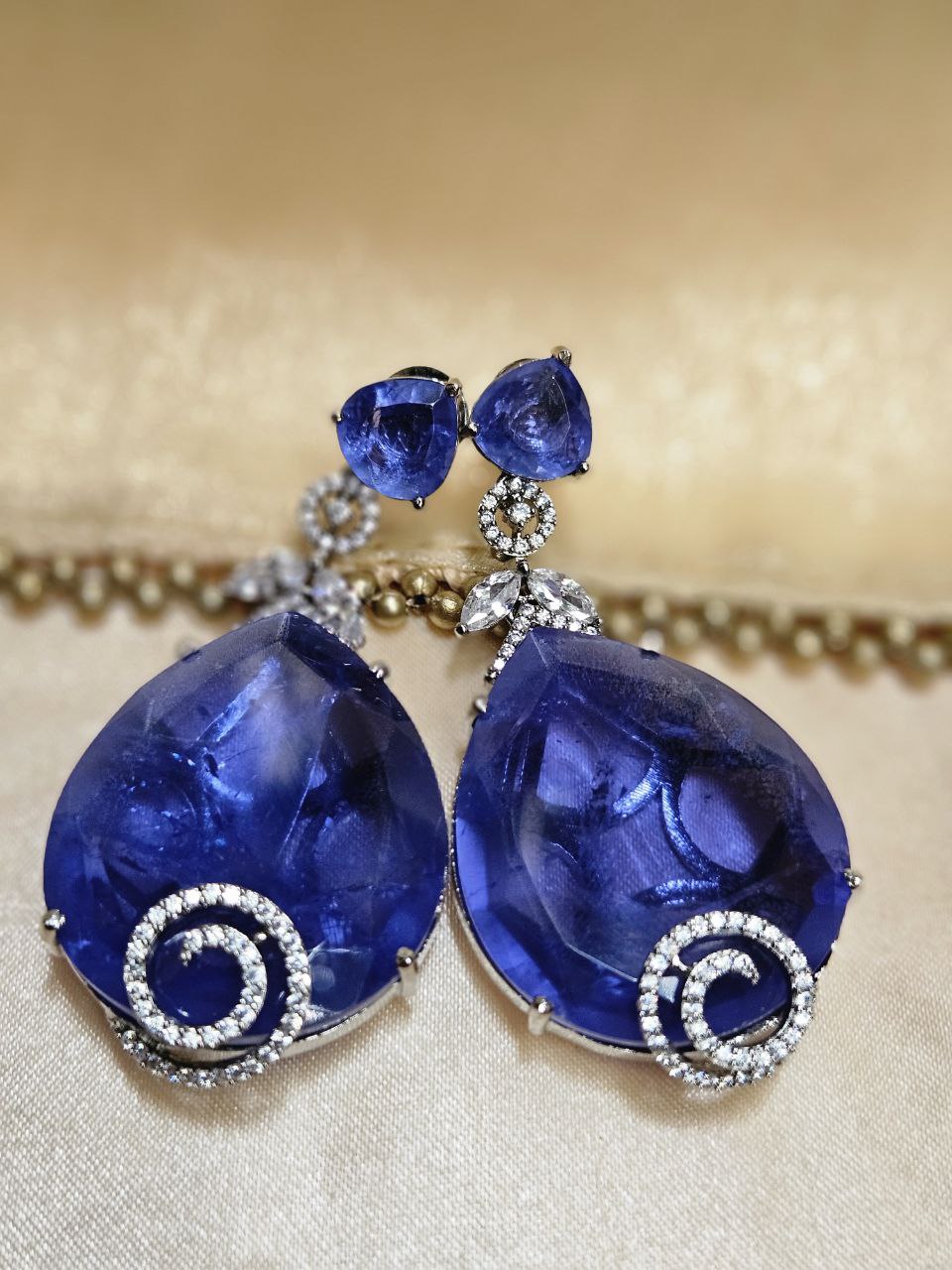Premium Statement Overlay AD Earrings