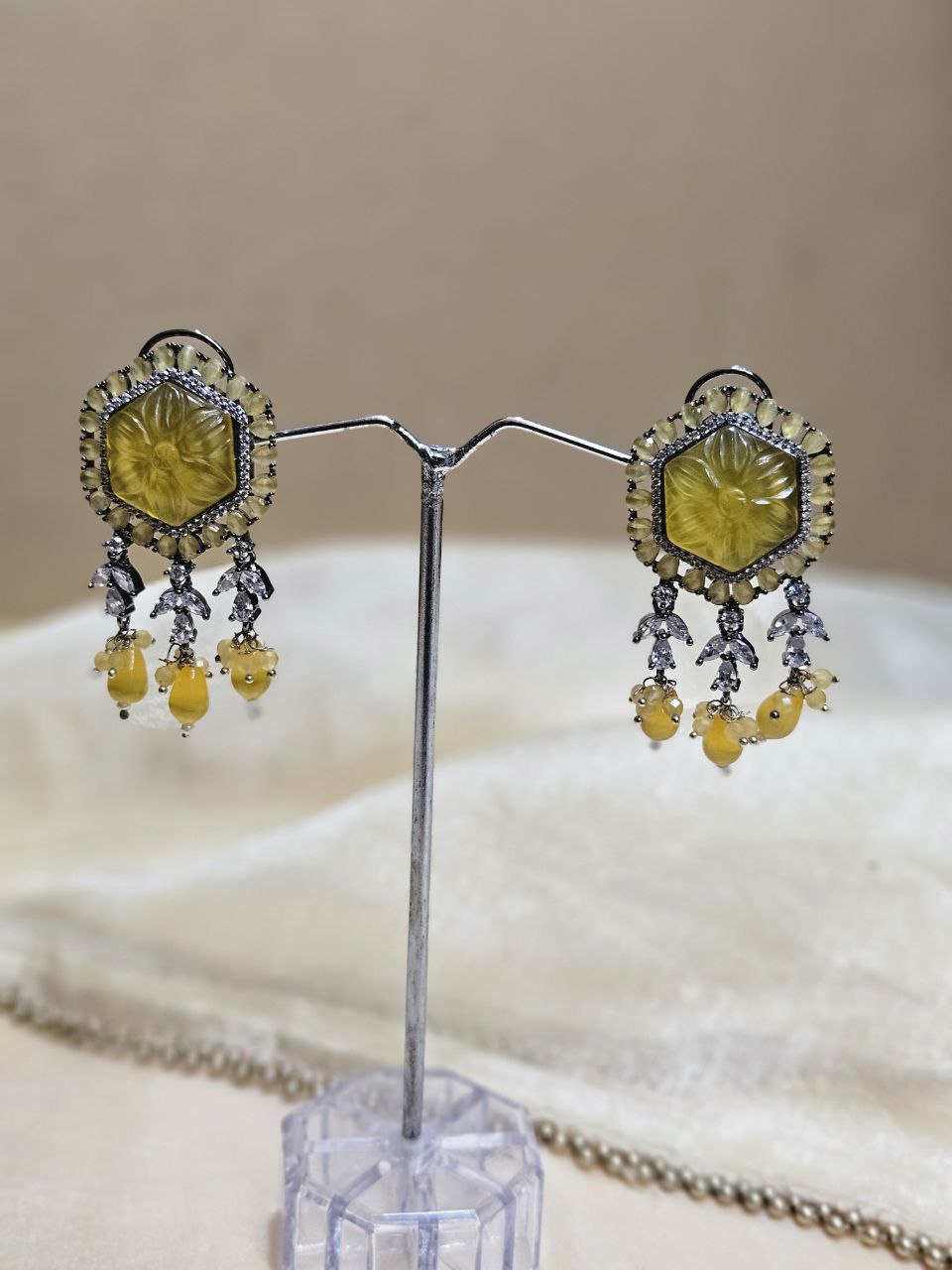 Premium Statement AD Danglers Earrings