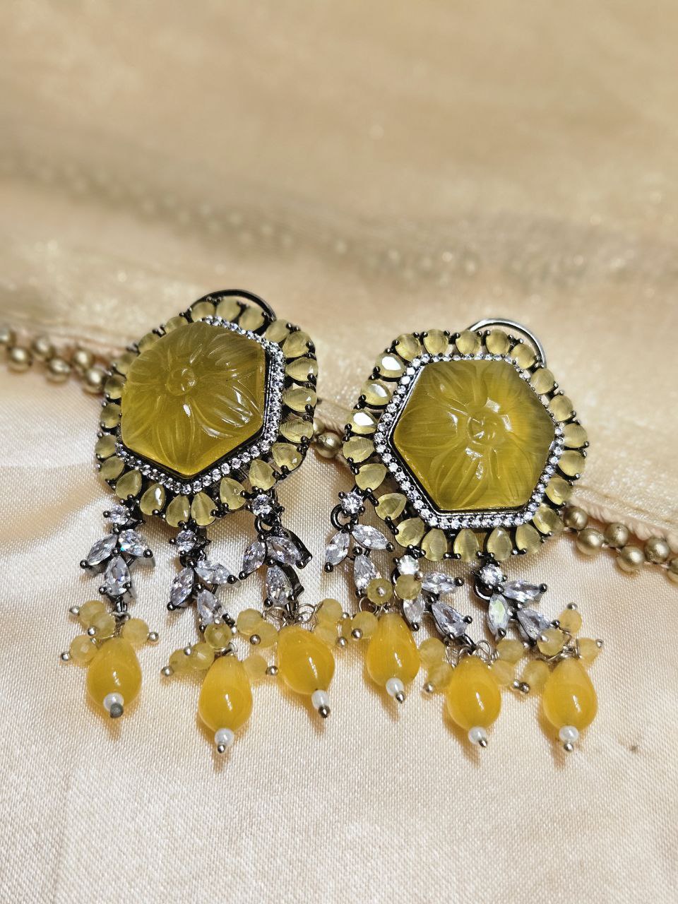 Premium Statement AD Danglers Earrings