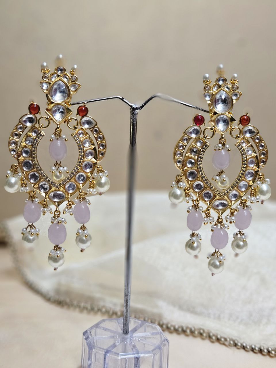 Moissanite Pearl Premium Danglers Earrings